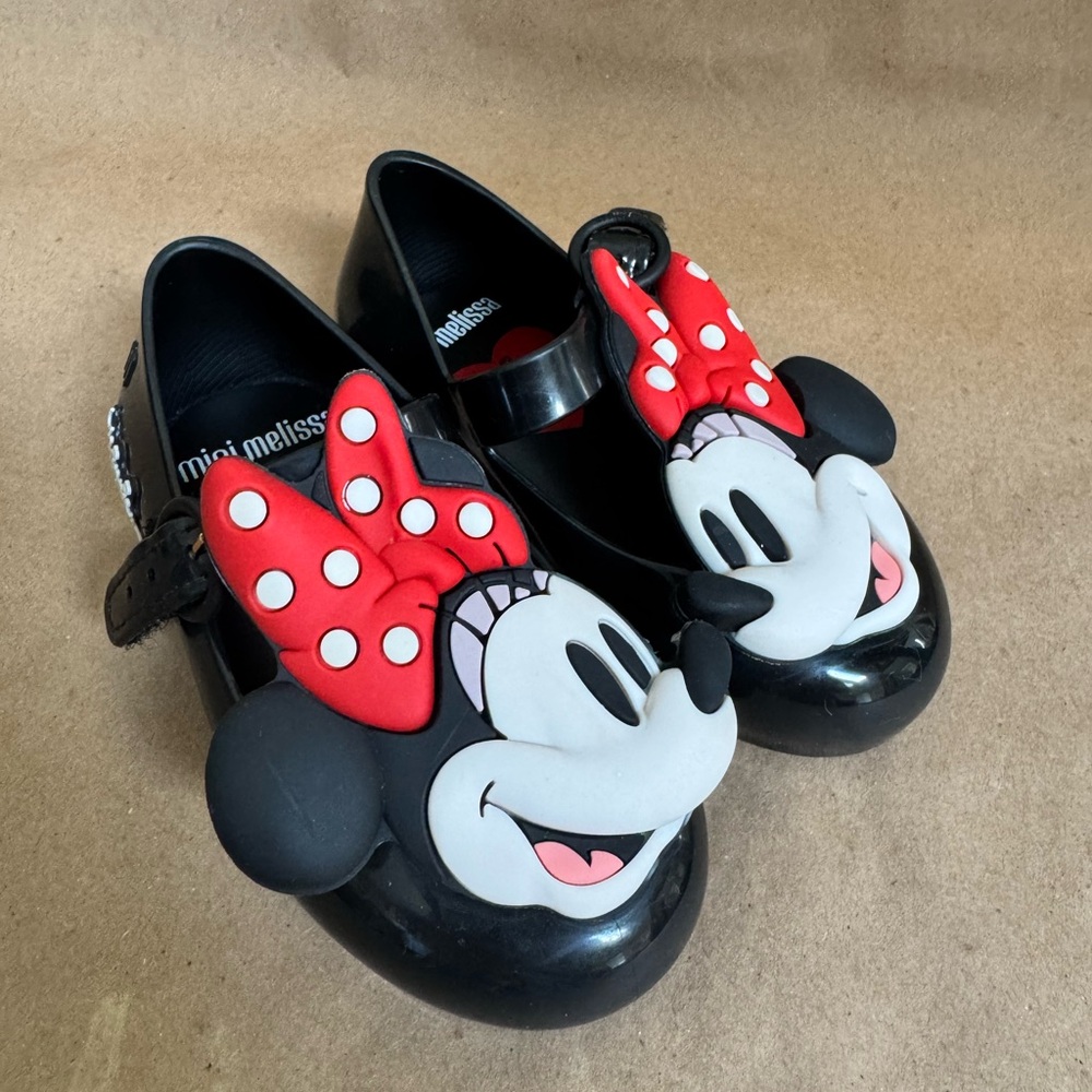 Mini Melissa Minnie Mouse Velcro Closure Mary Jane Plastic Jelly Shoes. 7
